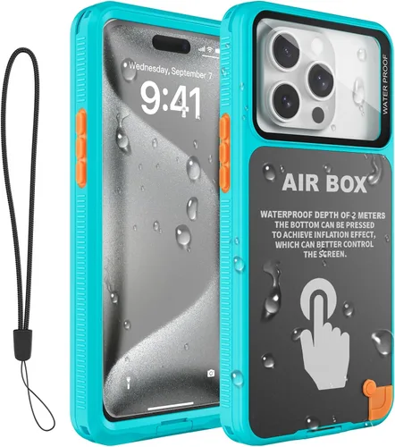 Vista 10 de Funda submarina para esnórquel, [IP68 resistente al agua] [pantalla táctil inflada sensible] [botones precisos], solo para iPhone 16, 15/15 Pro