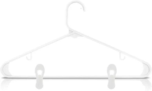Vista 3 de Otylzto 20 clips multiusos para perchas, clips blancos para colgar ropa, colgador de plástico estándar