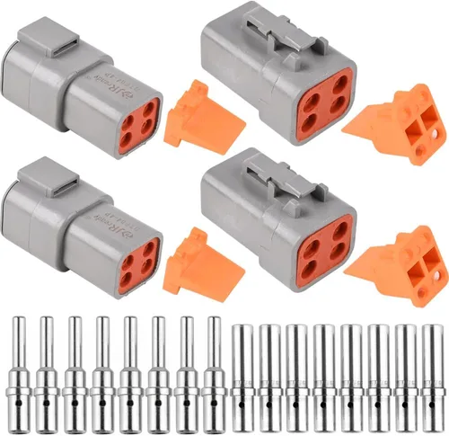 Vista 7 de JRready ST6138 Kit de conectores DTP de 2 pines, DTP 12 calibre 14 conector impermeable con tamaño 12 contacto sólido 12-14 AWG, 2