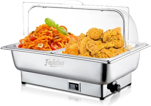Vista 10 de Plato eléctrico para rozar, servidores y calentadores de bufé de 9 cuartos de galón, platos de acero inoxidable con pantalla de control