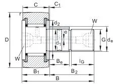 Vista 2 de IKO CFE24-1 Cam Followers Metric – Eccéntrico.