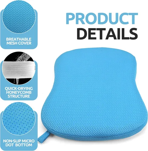 Vista 4 de Cojín de asiento de ducha para bancos de transferencia, sillas de baño de ducha, alfombrilla de espuma para asiento de sauna con gancho, almohadilla