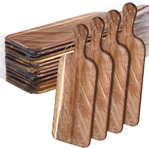 Vista 18 de Patelai Juego de 12 Tablas de Cortar de Madera con Asas, Tabla de Cortar Grande para Servir en la Cocina, Tabla de Cortar Lisa, Regalos a Granel