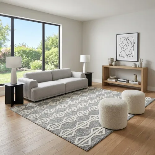 Vista 19 de Unique Loom Sabrina Soto Casa Collection - Alfombra de área - Palma (2 pies 3 pulgadas x 6 pies 1 pulgada, gris antracita/marfil)