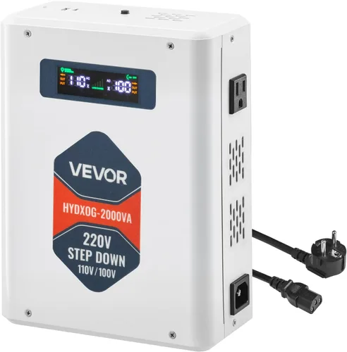 Vista 9 de VEVOR Convertidor de Voltaje Reductor, 2000VA, Convertidor de Energía de Voltaje de Servicio Pesado, Transformador de Energía de 220V a 110V, con 2