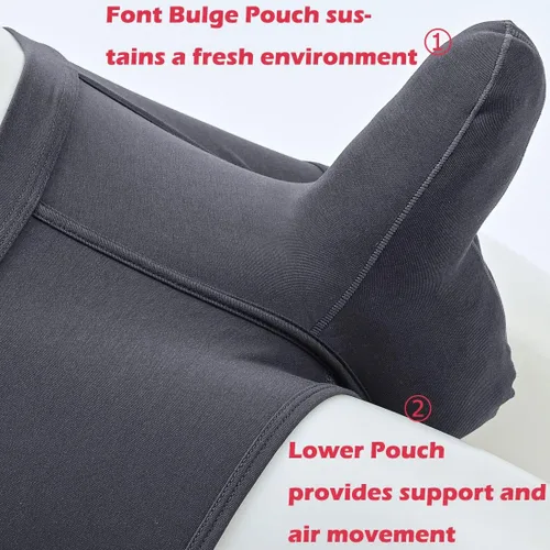 Vista 4 de ZONBAILON Men's Bulge Enhancing Brief Dual Pouch Underwear Breathable Bikinis Boxer Modal Trunk