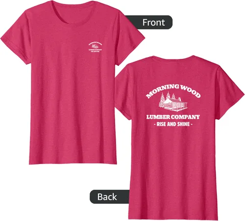 Vista 14 de Morning Wood Lumber Company - Camiseta con estampado de espalda delantera, Negro, S
