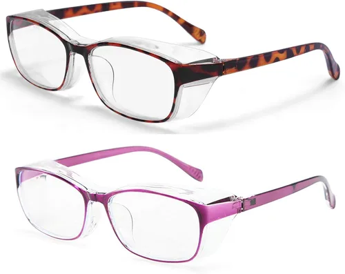 Vista 30 de Gafas de seguridad anti niebla para mujeres y hombres, TR90, lentes de bloqueo de luz azul, transparentes, antiarañazos, protección UV, marco