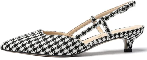 Vista 2 de WAYDERNS Zapatos de tacón bajo con correa de tobillo y puntera puntiaguda para mujer, 1.5 pulgadas