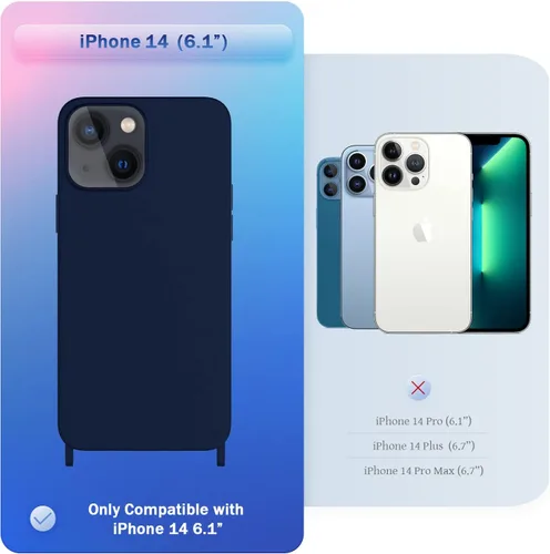Vista 62 de Funda compatible con iPhone 8 Plus, iPhone 7 Plus/6 Plus/6S Plus con cordón, funda cruzada para iPhone con correa ajustable de silicona para iPhone
