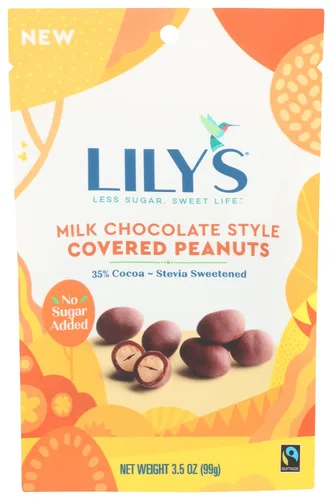 Vista 9 de Lily's Dulces, almendras cubiertas estilo chocolate con leche, 3.5 onzas