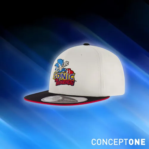 Vista 7 de Concept One Gorra de béisbol Sonic The Hedgehog para hombre, logotipo bordado con ala plana, ajustable