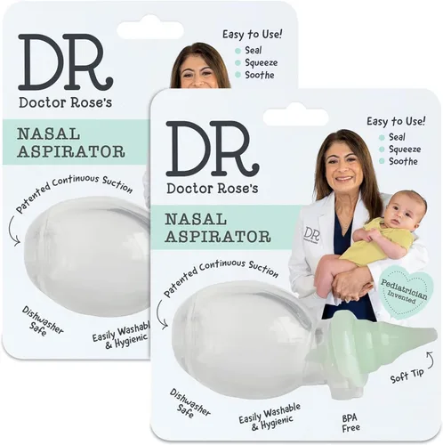 Vista 8 de Dr. Rose's Aspirador nasal para bebé, limpiador de nariz de doble succión patentado por pediatras para bebé (paquete de 1, 1, unidad)