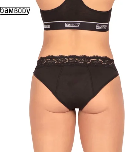 Vista 5 de Bambody Absorbent Bikini Lace Period Underwear for Women & Teens - Menstrual, Bladder - Soft & Breathable - 4 Tampons