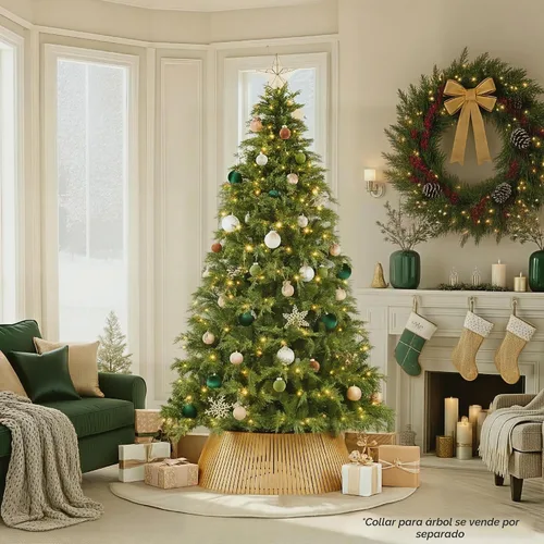 Vista 6 de Best Choice Products - Árbol de Navidad artificial preiluminado de cedro y ciprés, de 6 pies, con luces parpadeantes, decoración festiva iluminada