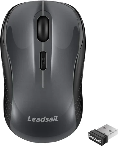 Vista 9 de LeadsaiL Ratón inalámbrico silencioso 2.4G USB ordenador compacto óptico inalámbrico mini ratón silencioso, silencioso, 4 botones, 3 DPI ajustables