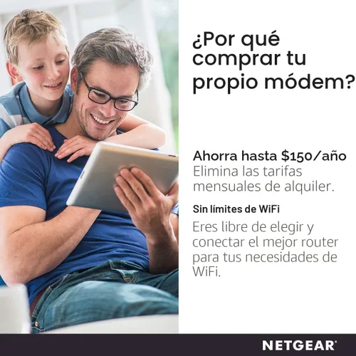 Vista 4 de NETGEAR - Módem de cable compatible con todos los proveedores de cables, incluyendo Xfinity by Comcast