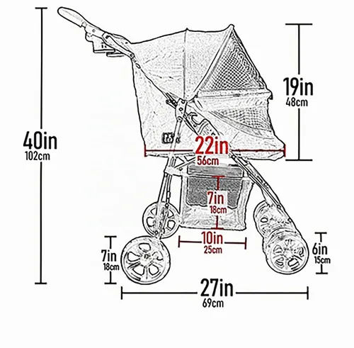 Vista 5 de Pet Gear Carrito para mascotas Happy Trails Lite sin cremallera, color Dark Platinum