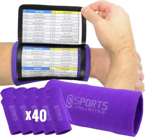 Vista 30 de Sports Unlimited Banda Instructora Triple para Adultos, Muñequeras de Fútbol para Jugadas, Muñequeras de Béisbol, Bandas de Brazo QB