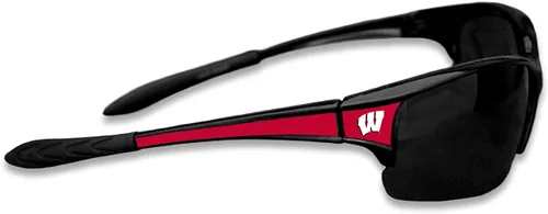 Vista 15 de Gafas de sol deportivas negras estilo élite con logotipo en las esquinas
