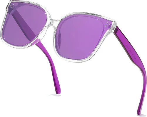 Vista 2 de FEISEDY - Anteojos de sol de estilo retro, cuadrados polarizados, para mujeres y hombres, aspecto vintage, de gran tamaño, B2600