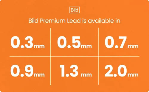 Vista 2 de Bild Premium 1250 recargas de mina de 0.3 mm HB para lápiz mecánico (HB Mega, 0.3 mm)