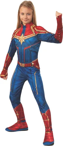 Vista 4 de Captain Marvel Hero Costume Suit, Medium BlueRed