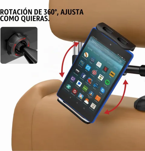 Vista 5 de MoKo Soporte para reposacabezas para teléfono/tableta, soporte ajustable para tableta para dispositivos de 4 a 12.9 pulgadas, compatible con iPhone
