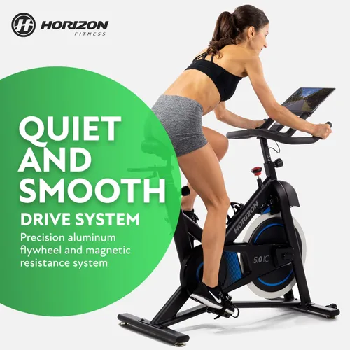 Vista 4 de Horizon Fitness 5.0 IC - Bicicleta de ciclismo para interiores, fitness y cardio, bicicleta de ciclismo de resistencia magnética con Bluetooth