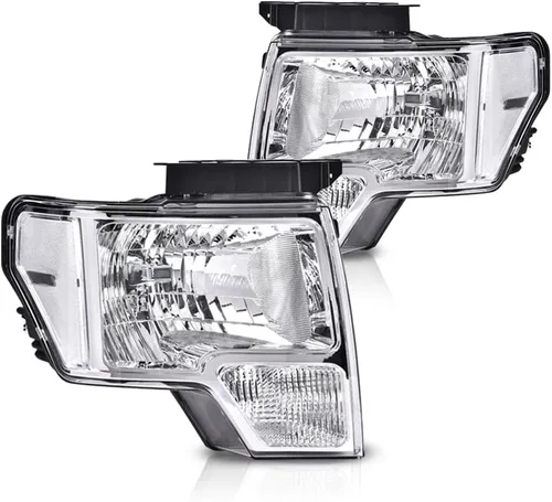 Vista 13 de PIT66 Conjunto de faros delanteros LED compatible con Ford F150 2009 2010 2011 2012 2013 2014, lente transparente para conductor y pasajero, carcasa