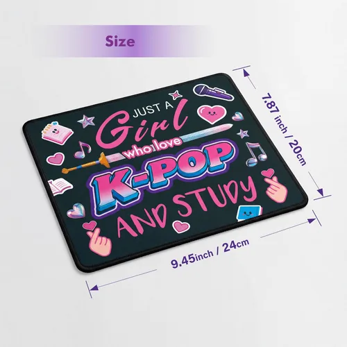 Vista 9 de Kpop - Alfombrilla de mouse de anime, alfombrilla de mouse pequeña personalizada para mujeres y fanáticos de Kpop, base de goma antideslizante