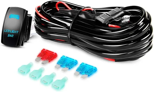 Vista 3 de Nilight Barra de luz LED, 2 unidades de 18 W, luces LED todoterreno de 12 V, 5 pines, interruptor basculante, kit de arnés de cableado, 2 cables