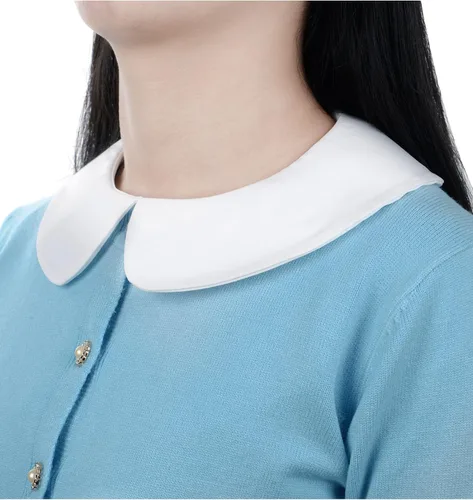 Vista 2 de Blulu cuello de camisa falso desmontable para mujer, M, Blanco