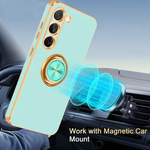 Vista 6 de Fingic Funda para Samsung Galaxy S23 Plus, Galaxy S23 Plus con soporte de anillo de 360°, funda para teléfono para mujeres y niñas, soporte