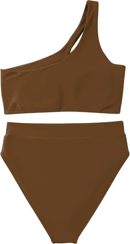 Vista 141 de MOOSLOVER Traje de baño de dos piezas con corte alto y cintura alta para mujer
