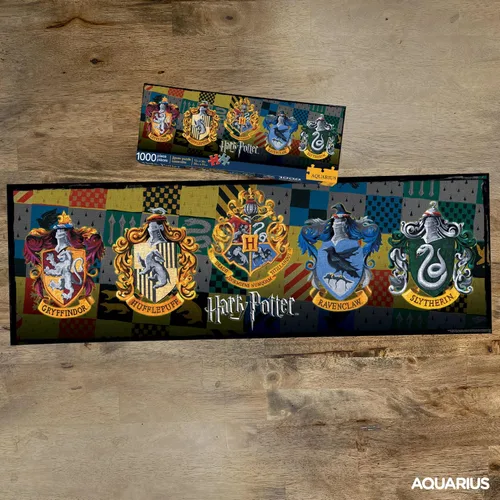 Vista 5 de AQUARIUS Rompecabezas de Harry Potter con crestas de la casa (rompecabezas de 1000 piezas) – Mercancía y coleccionables de Harry Potter con licencia