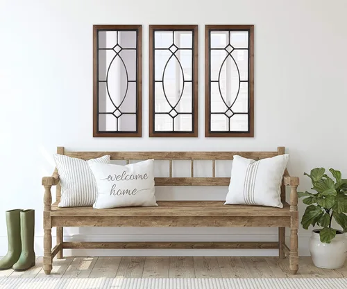 Vista 3 de Kate and Laurel Bakersfield Wood Framed Mirror