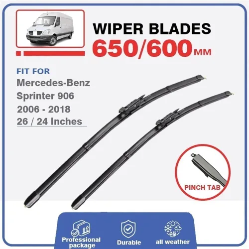 Vista 2 de Limpiaparabrisas de vehículo para Mercedes Sprinter 906 W906 26 + 24 pulgadas 2006-2016 parabrisas de automóvil, ajuste de ventana, brazo