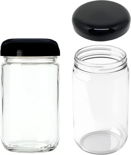 Vista 14 de JARMING COLLECTIONS Frascos de vidrio Mason de 16 onzas con tapas de plástico sin BPA – Frascos Mason de boca regular para beber y almacenar