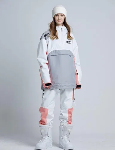 Vista 59 de RIUIYELE Traje de esquí para mujer, chaqueta y pantalones de snowboard para deportes al aire libre, traje de nieve con aislamiento impermeable