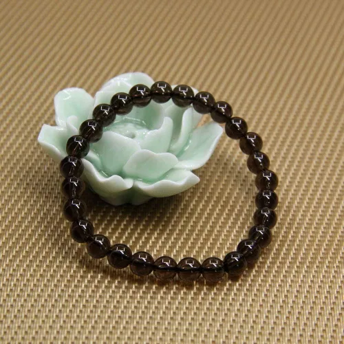 Vista 4 de Brazalete Gem elástico de piedras semipreciosas de 7 pulgadas cuentas redondas unisex