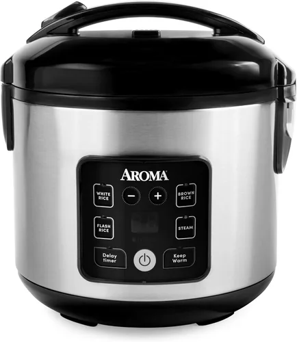 Vista 10 de Aroma Housewares olla arrocera digital de 20 tazas (cocidas) (10 tazas sin cocer), olla de cocción lenta, vaporera de alimentos, exterior de acero