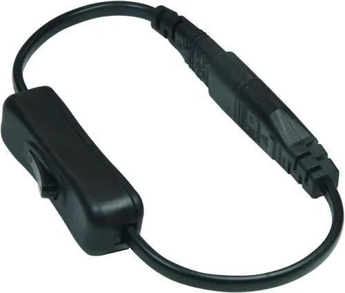 Vista 2 de Cable de extensión IEC320 C8 a C7 con interruptor, cable de alimentación de CA IEC320 C8 macho a hembra de repuesto para impresora o TV AC Power