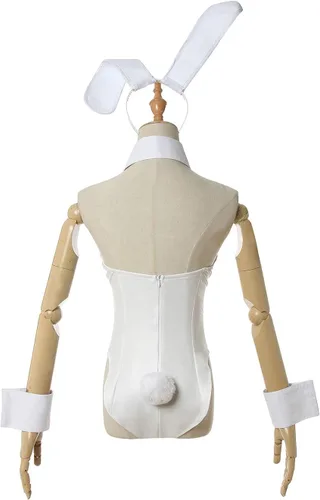 Vista 7 de CR ROLECOS Disfraz de conejito para mujer, traje de una pieza para cosplay de Senpai