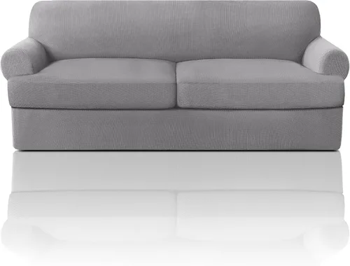 Vista 63 de PrinceDeco Fundas elásticas para sillón de 2 piezas, fundas de sofá para sillas con cojines en forma de T, fundas suaves para muebles con 1 funda