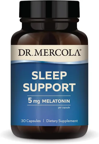 Vista 8 de Dr. Mercola Apoyo para dormir con melatonina - Apoya el sueño reparador y la relajación - Melatonina con L-teanina, 5-HTP, GABA - 30 Cápsulas - 1.5