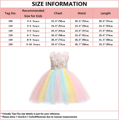 Vista 6 de Disfraz de unicornio para niñas, vestido de cumpleaños de princesa, disfraz de Halloween, desfile de Navidad, vestido de tul con diadema