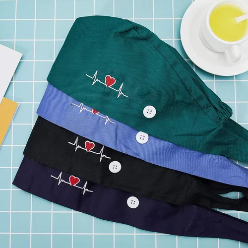 Vista 2 de SATINIOR Gorro de trabajo unisex con botones y banda ajustable para el sudor