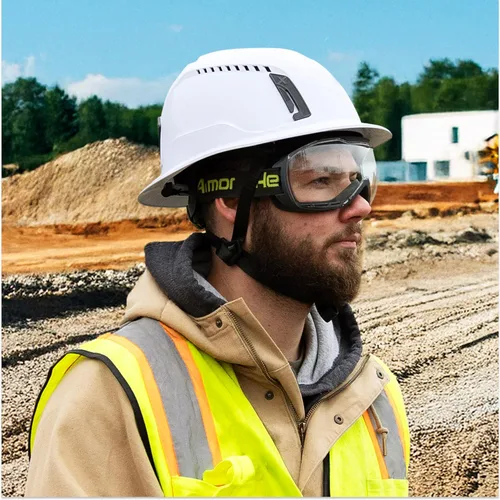Vista 9 de HexArmor Gafas de seguridad antivaho MX500, diseño sobre las gafas, amplio campo de visión, protección ocular con clasificación de salpicaduras
