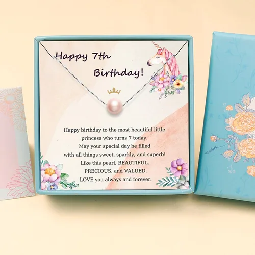 Vista 56 de Sereney Regalos de cumpleaños para niñas y mujeres, collar de perlas de plata esterlina como regalo de cumpleaños de 7, 9, 10, 11, 13, 15, 16, 18